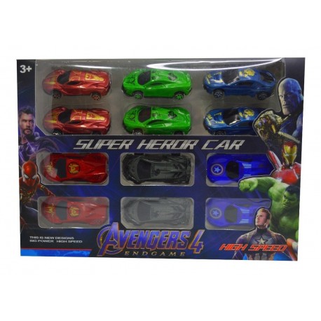 Juguete Didáctico Niños Colección De Carros Avengers X 12und (Entrega Inmediata)