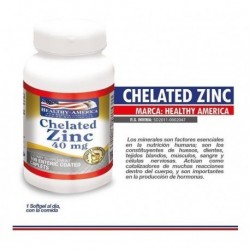 Chelated Zinc 40 Mg Healthy America (Entrega Inmediata)