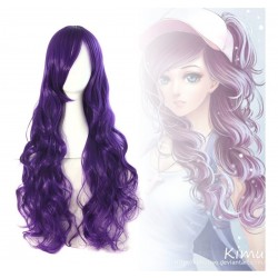 Peluca Cosplay Ondulada 80cm Kanekalon Morado (Entrega Inmediata)