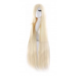 ¡ Peluca Lisa 100cm Rubio Clar Extralarga Kanekalon Cosplay (Entrega Inmediata)