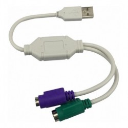 Cable Adaptador De 2 Ps2 A Usb - Para Teclado Y Mouse Ps2 (Entrega Inmediata)