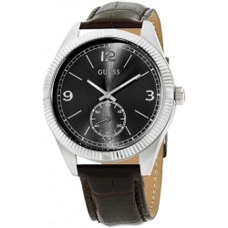 Reloj Guess W0873G1 York Black Dial Leather Strap Hombre (Importación USA)