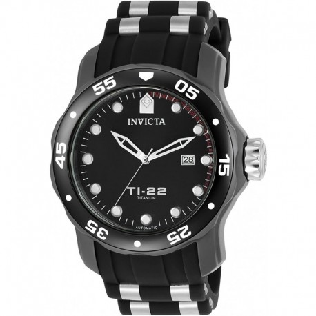 Reloj Invicta 23557 Hombre TI-22 Titanium Automatic-self-Wind with Silicone Strap, Black, 25