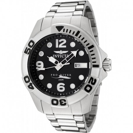 Reloj Invicta 0442 Hombre Pro Diver Black Dial Stainless Steel Swiss Quartz