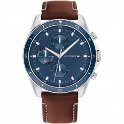 Reloj Tommy Hilfiger 1791837 Hombre Stainless Steel Quartz with Leather Strap, Brown, 22 (Model: 1791837)