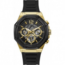 Reloj Guess GW0263G1 Hombre Stainless Steel Quartz with Silicone Strap, Black, 22 (Model: GW0263G1)