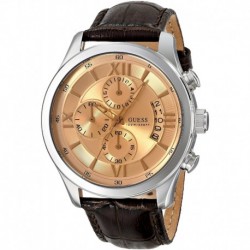 Reloj Guess W0192G1 Hombre Chronograph,Stainless Steel Case,Brown Leather Strap,50m WR