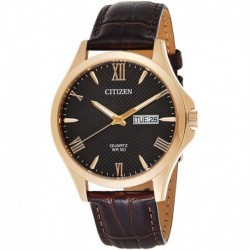 Reloj Citizen BF2023-01H Quartz Black Dial Brown Leather Hombre