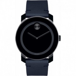 Reloj Movado 3600583 Hombre Stainless Steel &Tr90 Swiss Quartz with Leather Strap, Blue, 22