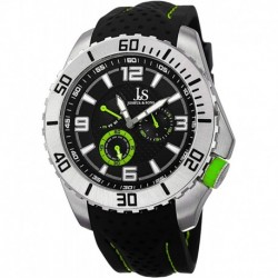 Reloj Joshua & Sons JS53GN J&S Hombre Multifunction - 3 Subdials with Luminescent Hands On a Textured Perforated Silicone Strap JS53