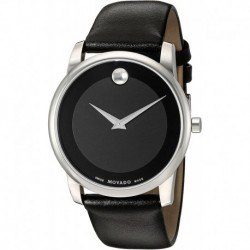 Reloj Movado 606502 Hombre 0606502 Museum Stainless Steel with Black Leather Band