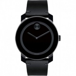 Reloj Movado 3600306 Hombre BOLD TR90 with a Sunray Dot and Leather Strap, Black (Model 3600306)