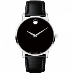 Reloj Movado 0607312 Classic Museum Black Dial Leather Strap Hombre