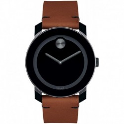 Reloj Movado 3600600 Bold, Stainless Steel Case, Black Dial, Cognac Leather Strap Set, Hombre,