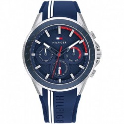 Reloj Tommy Hilfiger 1791859 Hombre Stainless Steel Quartz with Silicone Strap, Navy, 21