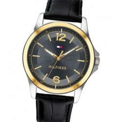 Reloj Tommy Hilfiger 1791518 Black Dial Leather Strap Hombre