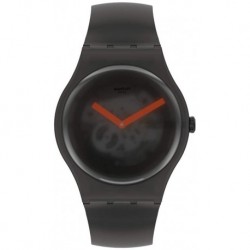 Reloj SUOB183 Swatch New Gent Lacquered Quartz Silicone Strap, Black, 20 Casual