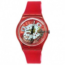 Reloj GR178 Swatch Hombre Quartz with Silicone Strap, Red, 20
