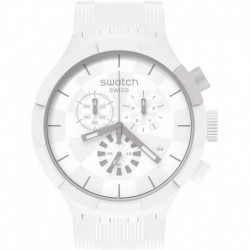 Reloj SB02W400 Swatch Quartz Plastic Strap, White, 20 Casual