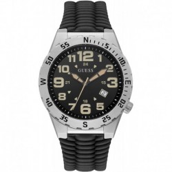 Reloj Guess GW0322G1 Hombre Stainless Steel Quartz with Silicone Strap, Black, 22 (Model: GW0322G1)