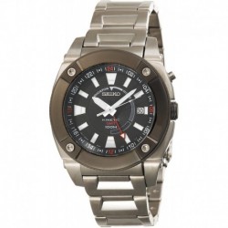 Reloj Seiko SUN005 Hombre Kinetic GMT Silver-Tone (Importación USA)