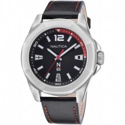 Reloj Nautica NAPTBF105 Hombre Quartz Leather Strap, Black, 22 Casual (Model: NAPTBF105)