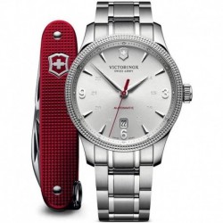 Reloj Victorinox 241715.1 Swiss Army Hombre Alliance Silver Dial Automatic and Knife Gift Set
