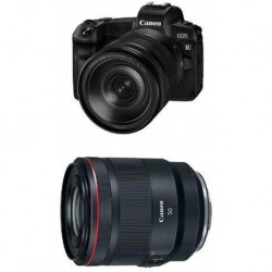 Camara Canon EOS R Mirrorless Digital Camera w/ 24-105mm Lens and 50-50mm f/1.2-16 Fixed Prime SLR Lens, Black