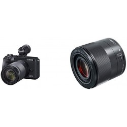 Camara Canon EOS M6 Mark II Mirrorless Camera,(Black)+Ef-M 18-150mm F/3.5-6.3 is STM + Evf Kit with EF-M 32mm f/1.4 Lens, Black