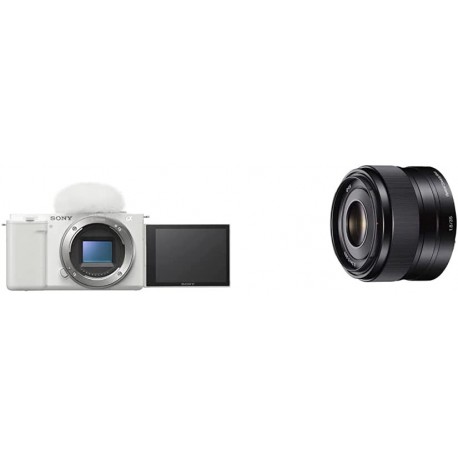 Camara Sony Alpha ZV-E10 - APS-C Interchangeable Lens Mirrorless Vlog Camera White + SEL35F18 35mm f/1.8 Prime Fixed