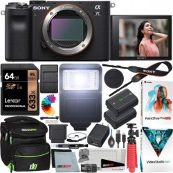 Camara Sony a7C Mirrorless Full Frame Camera Alpha 7C Interchangeable Lens Body Only Black ILCE7C/B Bundle with Deco Gear Case + Extra Battery Flash F