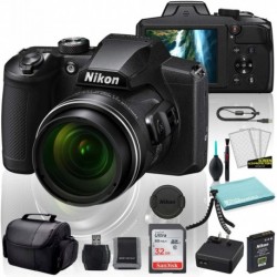 Camara Nikon COOLPIX B600 Digital Camera (Black) (26528) USA Model + SanDisk 32GB Ultra Memory Card Wallet Deluxe Soft Bag 12 Inch Flexible Tripod Cle