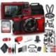 Camara Olympus Tough TG-6 Waterproof Camera (Red) - Action Bundle with 50 Piece Accessory Kit + Extra Battery Float Strap Sandisk 64GB Ultra Memory Ca