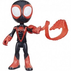 Figura Marvel Spidey and His Amazing Friends Miles Morales Hero Figure, 4-Inch Scale Action Includes 1 Accessory, for Kids Ages 3 Up