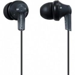 Audifonos PANASONIC ErgoFit In-Ear Earbud Headphones RP-HJE120K Dynamic Crystal-Clear Sound, Ergonomic Comfort-Fit, 9mm, Black, PACK, No Mic