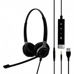 Audifonos SENNHEISER SC 665 USB (507257) - Double-Sided Business Headset | UC Optimized and Skype for Certified Mobile Phone, Tablet, Softphone, PC (B