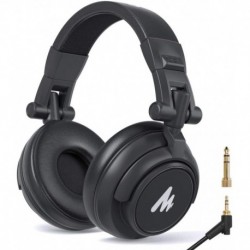 Audifonos DC 50MM Drivers Studio Headphones MAONO AU-MH601 Over Ear Stereo Monitor Closed Back for Music, DJ, Podcast (Black)