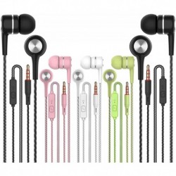 Audifonos Earbuds Earphones with Microphone,5pack Ear Buds Wired Headphones,Noise Islating Earbuds,Fits 3.5mm Interface for iPad,iPod,Mp3 Players,Andr