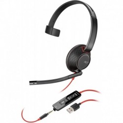 Audifonos Plantronics - Blackwire 5210 Wired, Single Ear (Monaural) Headset with Boom Mic Computer USB-A, 3.5 mm to connect your PC, Mac, Tablet and/o