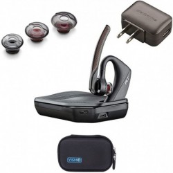 Audifonos Plantronics 206110-01 (Poly) 5200-UC Bluetooth Headset Bundle. Includes Headset, Charging case, Wall Plug, earpieces and Yismo Water-Resista