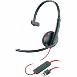 Audifonos Plantronics Blackwire C3210 Headset Noise Cancelling Soundguard and Flexible Microphone Arm - Black