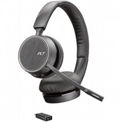 Audifonos Plantronics - Voyager 4220 UC USB-C (Poly) Bluetooth Dual-Ear (Stereo) Headset Connect to PC, Mac, & Desk Phone Noise Canceling Works with T