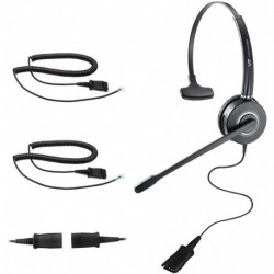 Audifonos Telephone-Headset Microphone Noise-Cancelling Headphone QD - Quick Disconnect Call Center Headset with RJ09 Cables for Polycom, Avaya, Yeali