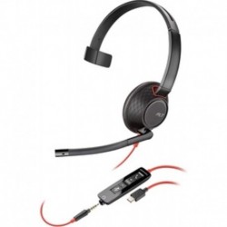 Audifonos Plantronics - 207577-03 Blackwire C5210 Headset Mono USB Type A Wired 20 Hz kHz Over-The-Head Monaural Supra-Aural Noise Cancelling Micropho