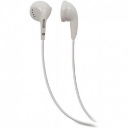 Audifonos Maxell 190599 Dynamic Sound Wired Lightweight Extended Use Design Stereo Ear Bud - White (Value)