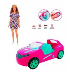Carro Control R/c Convertible Luz Sonido + Muñeca Barbie (Entrega Inmediata)