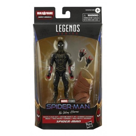 Marvel Legends Spiderman Black Gold Suit Figura Hasbro Nueva (Entrega Inmediata)
