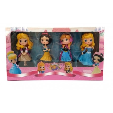 Disney Princesas Cenicienta Anna Aurora Caja 4 Figuras (Entrega Inmediata)