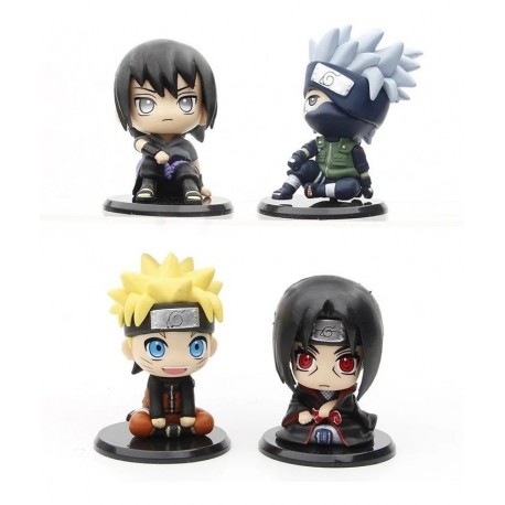 Naruto Kakashi Itachi Sasuke Colección 4 Figuras En Bolsa (Entrega Inmediata)