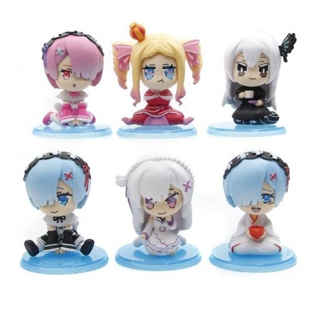 Re Zero Life In Another World Rem Colección 6 Figuras Bolsa (Entrega Inmediata)